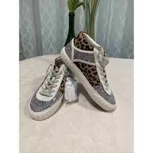 Vintage Havana Always Leopard High Top  Glitter Sneakers Casual Shoes SZ 9 NEW
